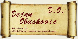 Dejan Obušković vizit kartica